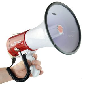 Megafon dore LTC Mega50 Watt me rikarikim, bateri dhe rregjistrim audio